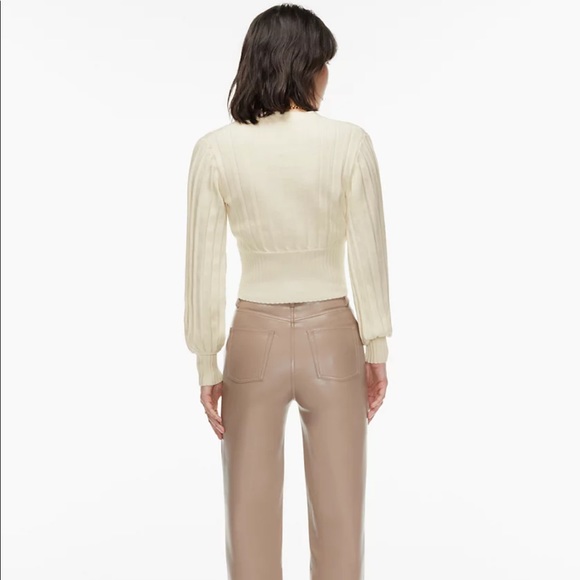 Aritzia Wilfred Plunge Front Cardigan, Light Birch XS - Picture 5 of 8
